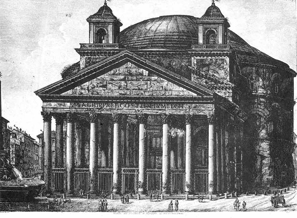 Luigi Rossini,Piazza Rotonda, Pantheon (1850)